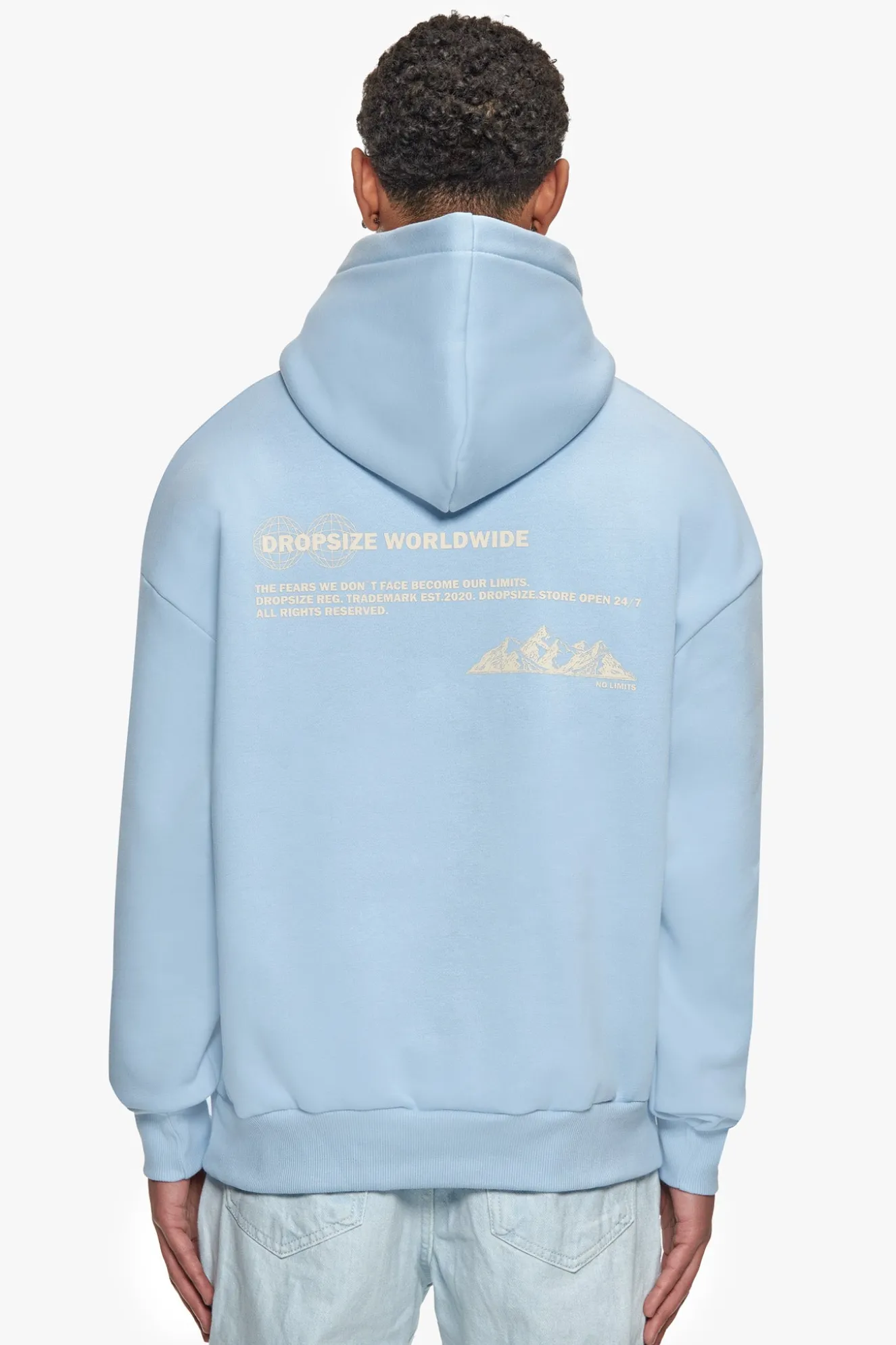 HEAVY OVERSIZE NO LIMITS HOODIE BABY BLUE