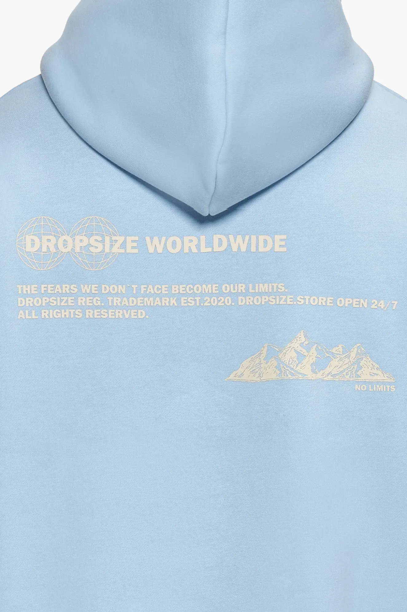 HEAVY OVERSIZE NO LIMITS HOODIE BABY BLUE