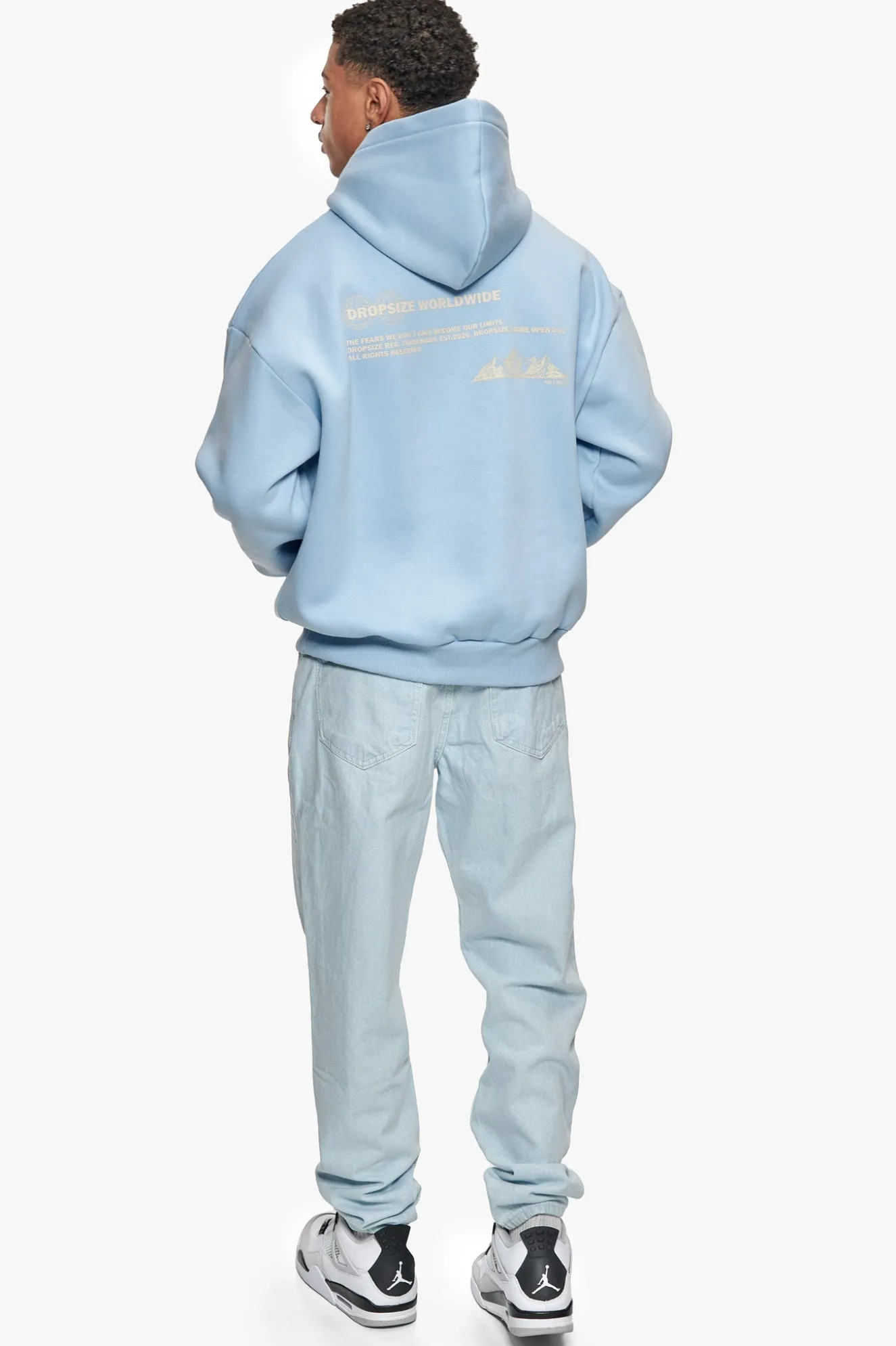 HEAVY OVERSIZE NO LIMITS HOODIE BABY BLUE