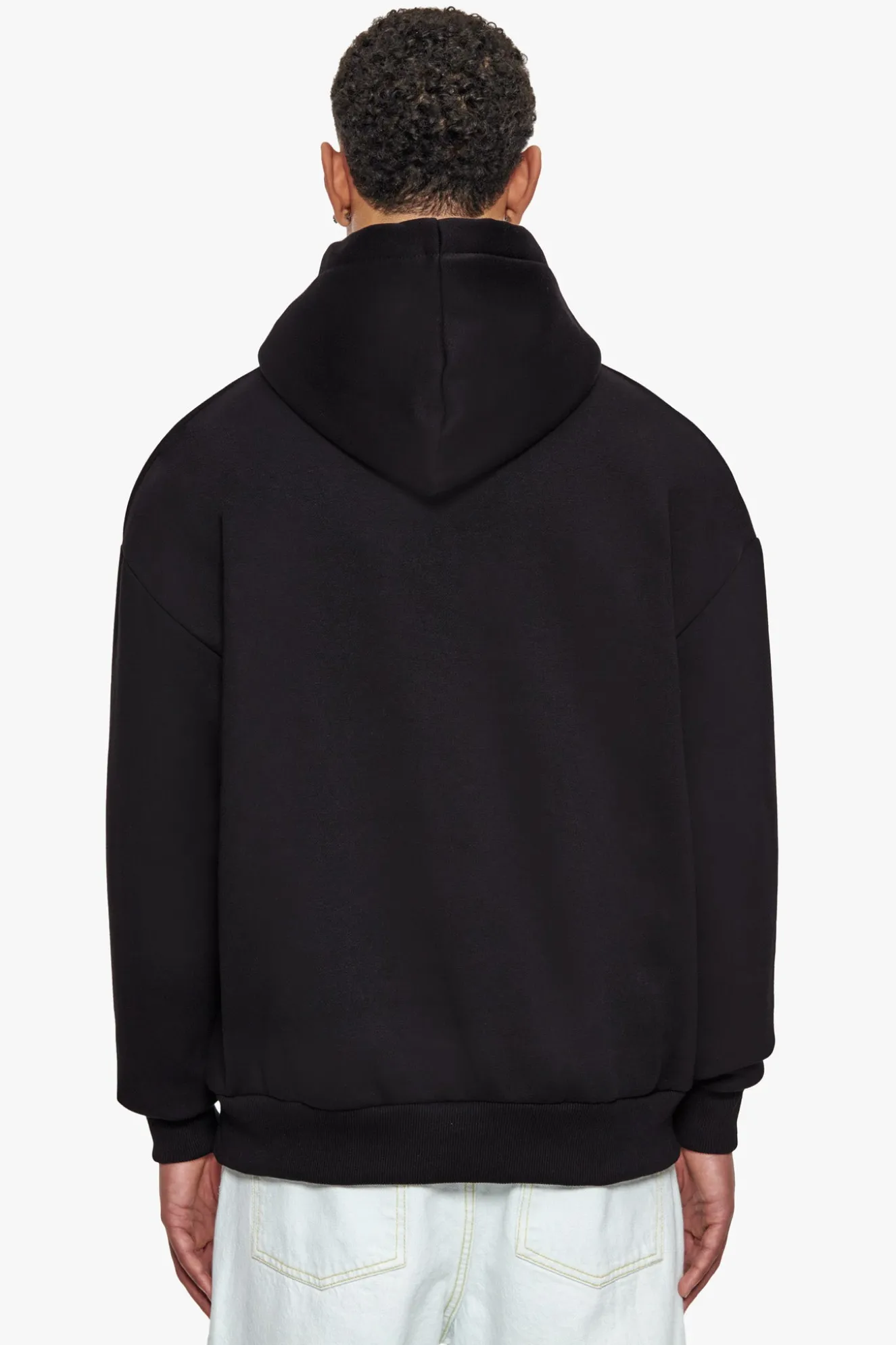HEAVY OVERSIZE OUTLINE EMBO HOODIE BLACK