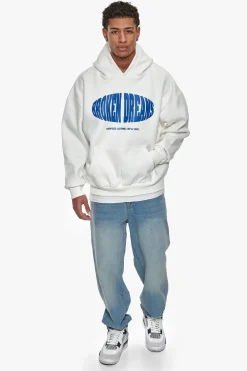 HEAVY OVERSIZE OVAL BROKEN DREAMS HOODIE CREAM WHITE