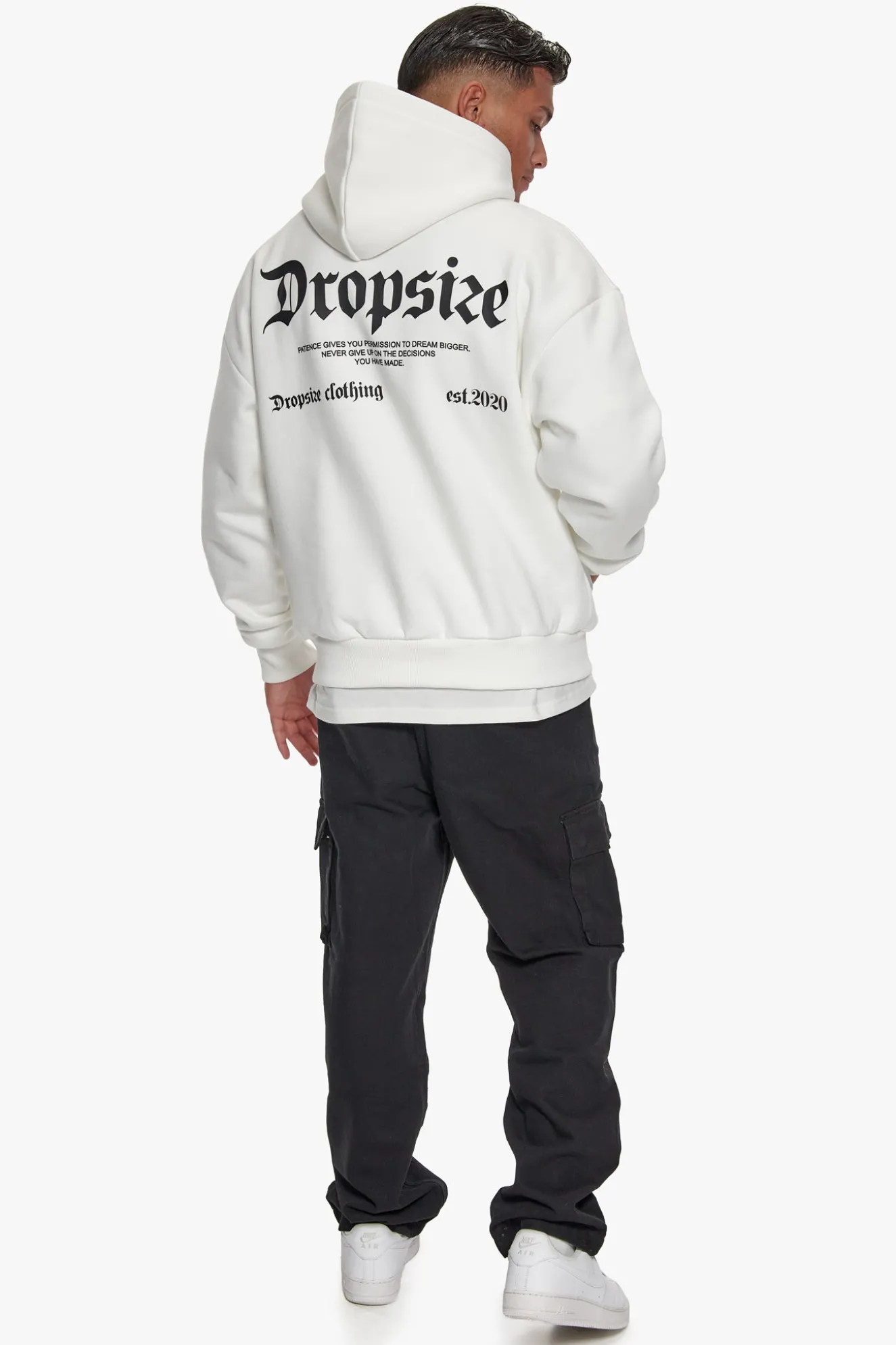 HEAVY OVERSIZE PATIENCE HOODIE WASHED WHITE