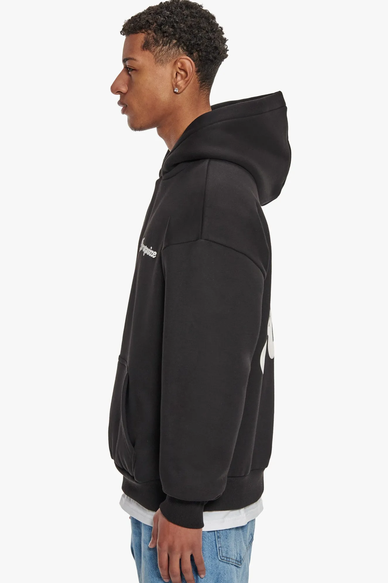 HEAVY OVERSIZE PRAY LOVE HUSTLE HOODIE BLACK