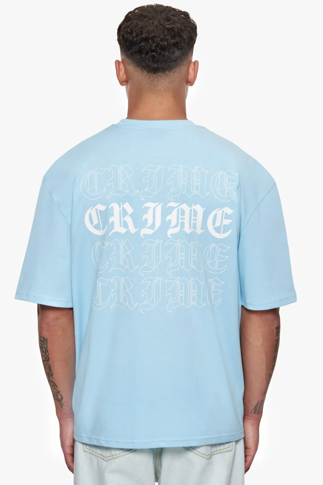 HEAVY OVERSIZE QUAD CRIME T-SHIRT BABY BLUE
