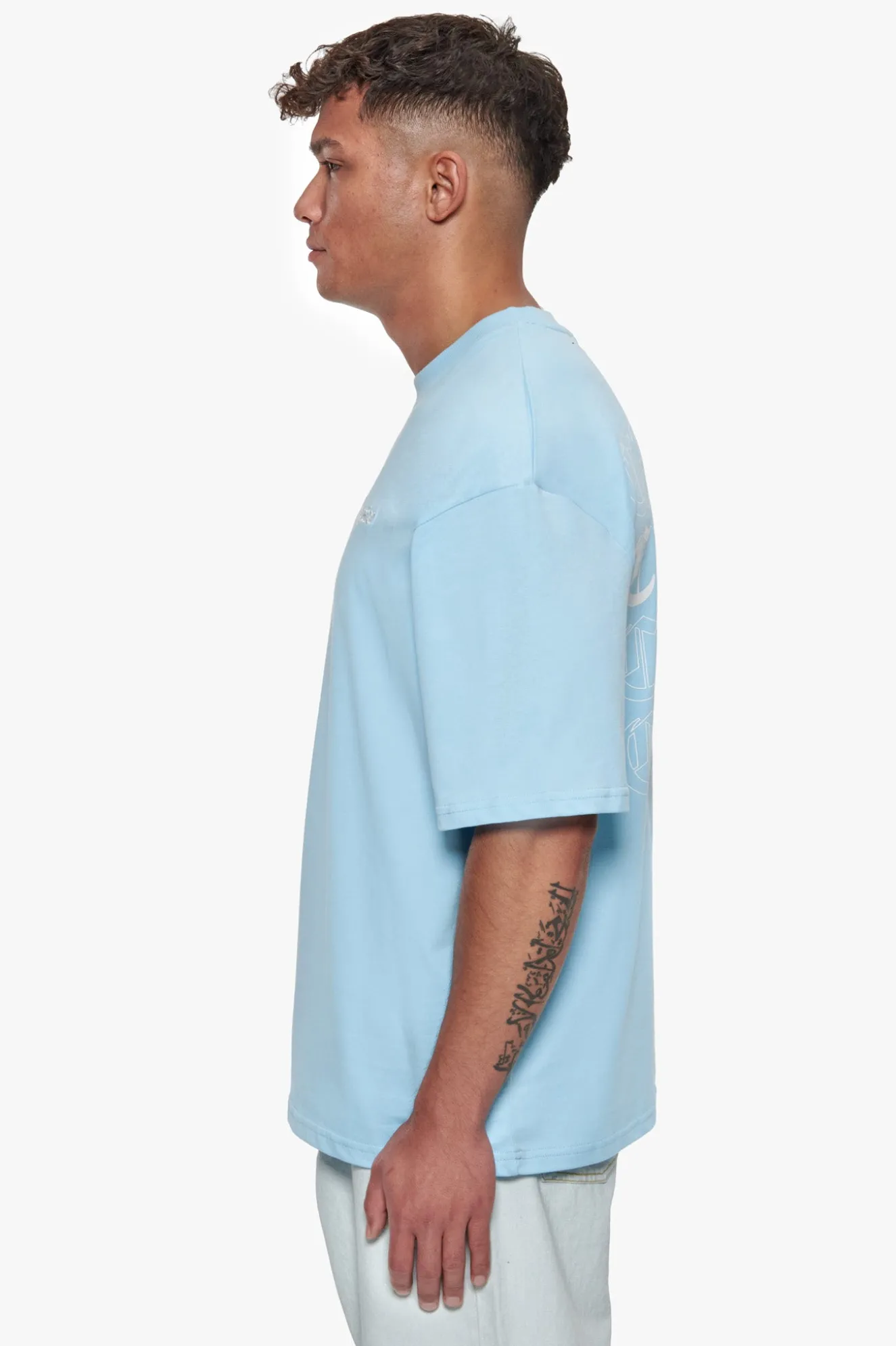 HEAVY OVERSIZE QUAD CRIME T-SHIRT BABY BLUE