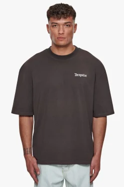 HEAVY OVERSIZE QUATTRO HUSTLE T-SHIRT WASHED BLACK