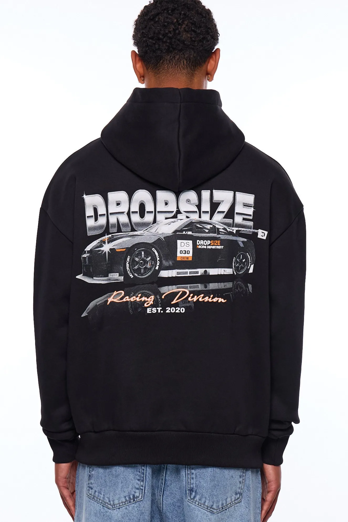 HEAVY OVERSIZE RACING DIVISION HOODIE BLACK