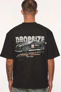 HEAVY OVERSIZE RACING DIVISION T-SHIRT BLACK