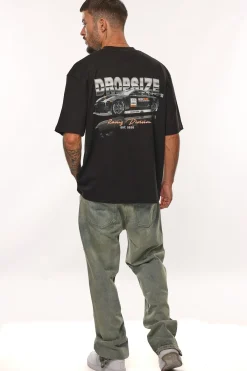 HEAVY OVERSIZE RACING DIVISION T-SHIRT BLACK