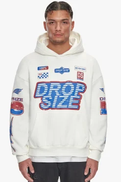 HEAVY OVERSIZE RACING HOODIE CREAM
