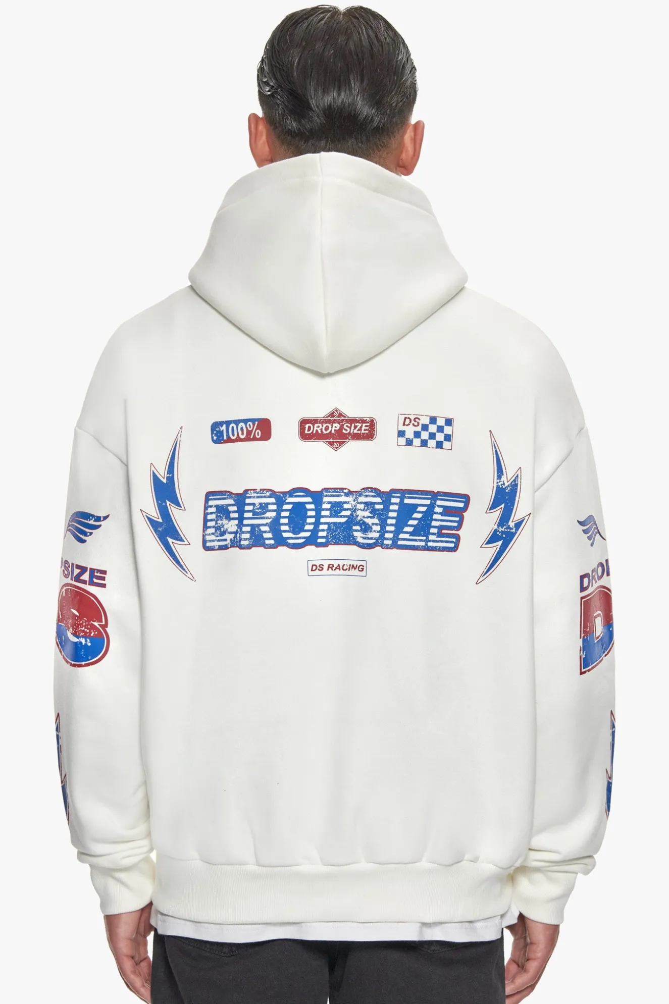 HEAVY OVERSIZE RACING HOODIE CREAM