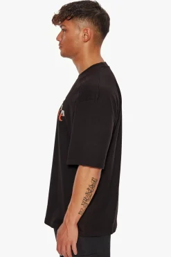 HEAVY OVERSIZE RAINBOW T-SHIRT BLACK