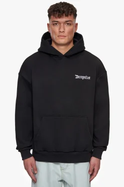HEAVY OVERSIZE RAISED IN HELL HOODIE BLACK