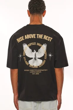 HEAVY OVERSIZE RISE ABOVE T-SHIRT BLACK