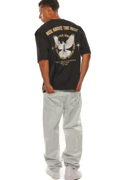 HEAVY OVERSIZE RISE ABOVE T-SHIRT BLACK