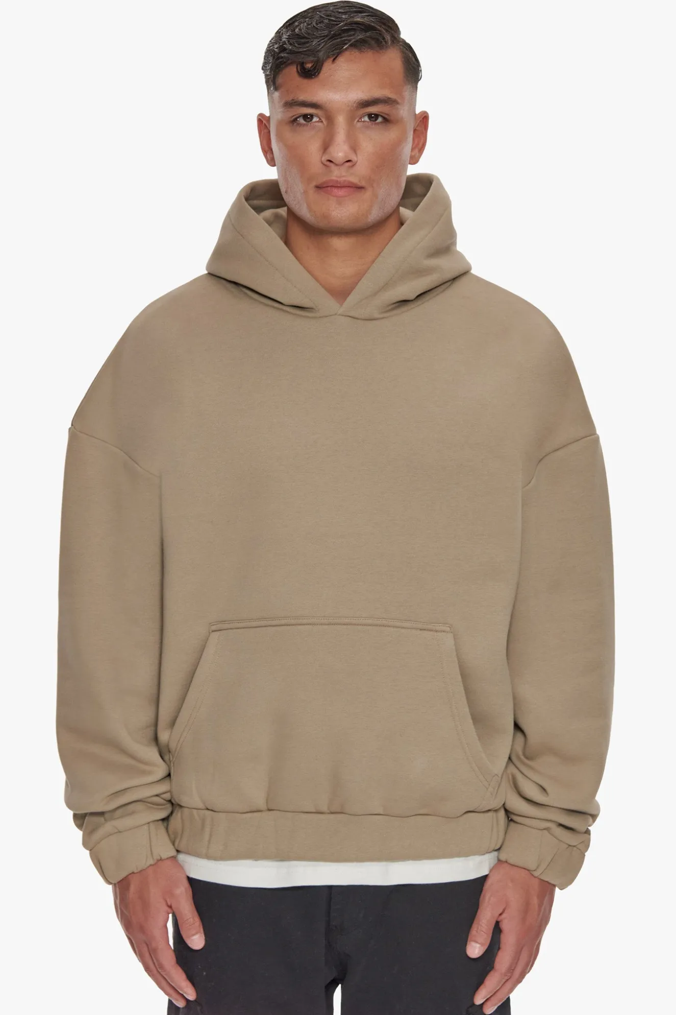 HEAVY OVERSIZE RUBBER PATCH HOODIE WEATHERED TEAK