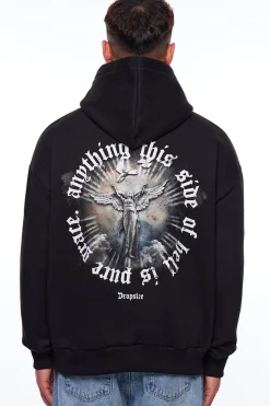 HEAVY OVERSIZE SIDE OF HELL HOODIE BLACK
