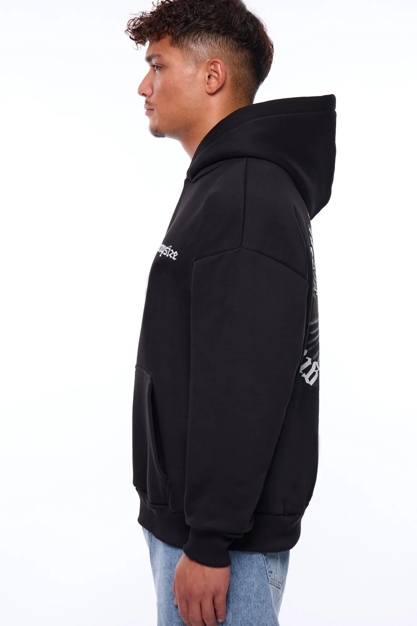 HEAVY OVERSIZE SIDE OF HELL HOODIE BLACK