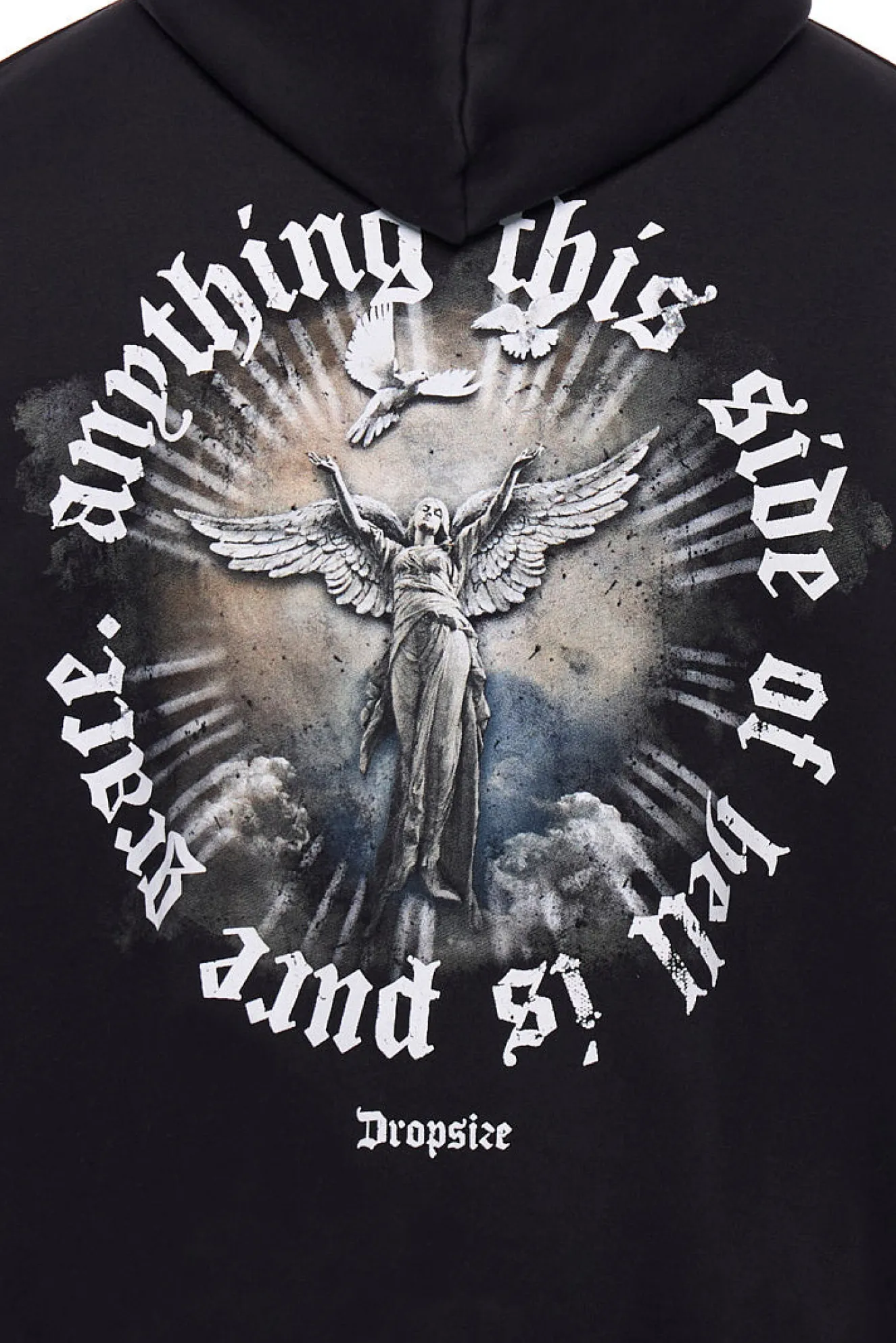 HEAVY OVERSIZE SIDE OF HELL HOODIE BLACK