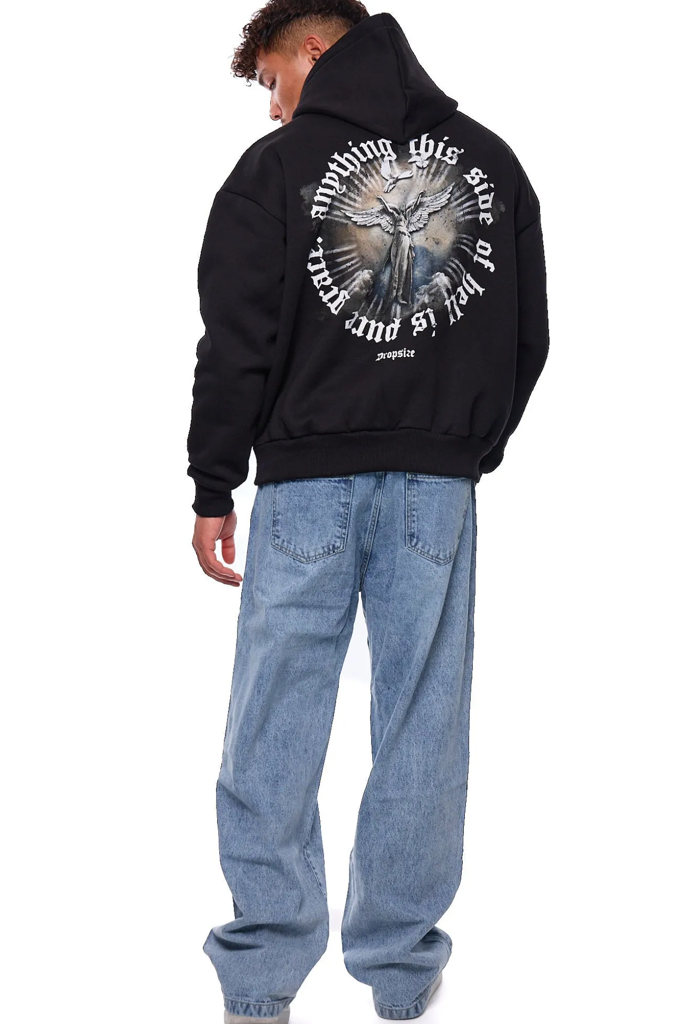HEAVY OVERSIZE SIDE OF HELL HOODIE BLACK