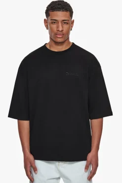 HEAVY OVERSIZE SILK EMBO T-SHIRT BLACK