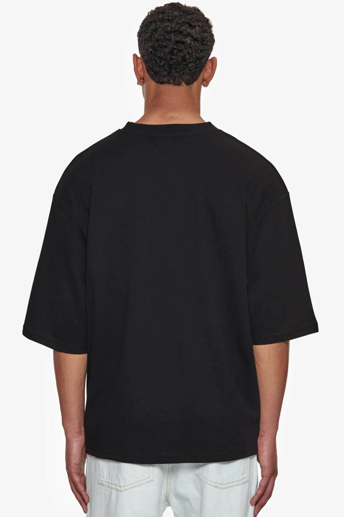 HEAVY OVERSIZE SILK EMBO T-SHIRT BLACK