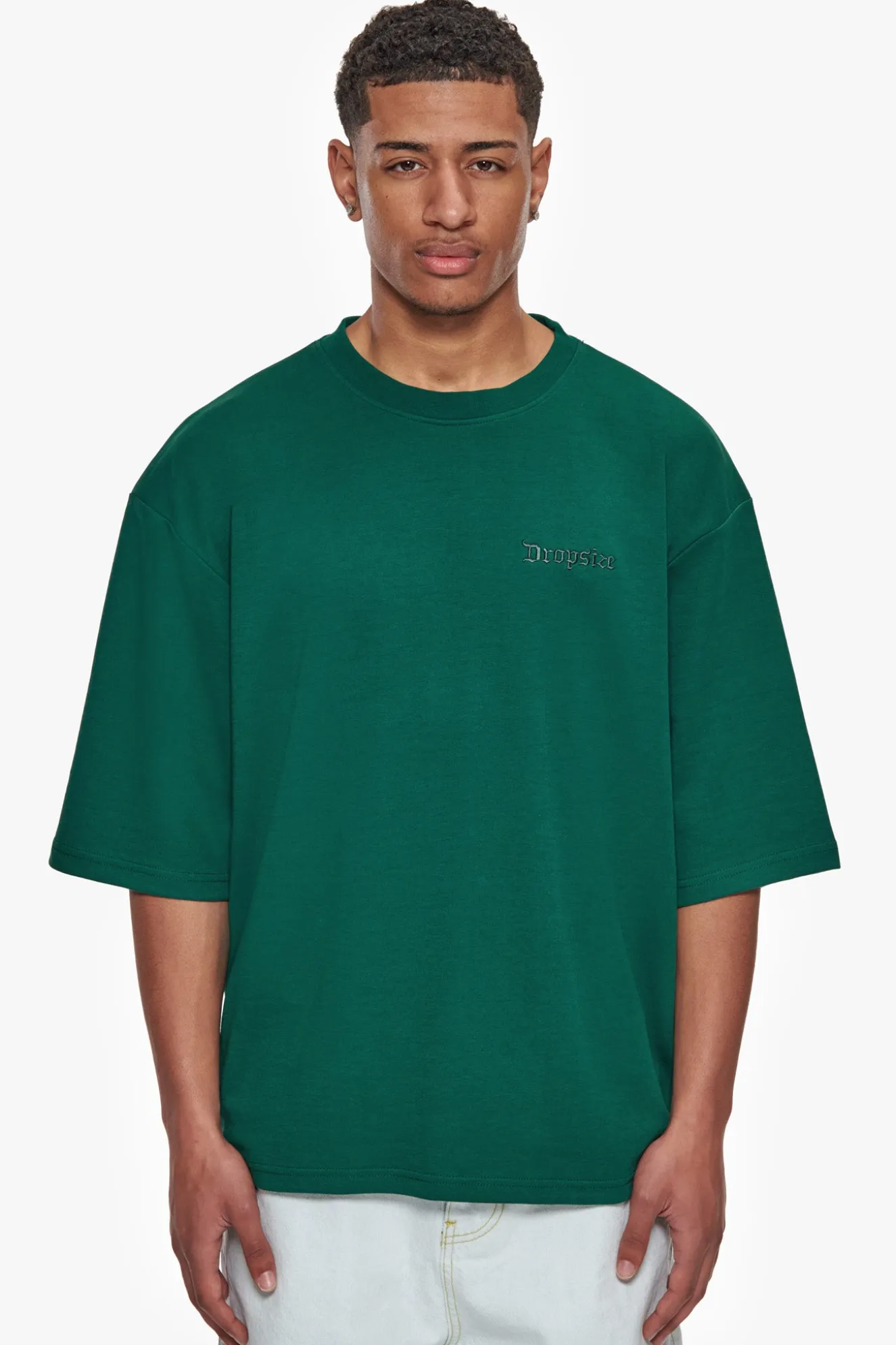 HEAVY OVERSIZE SILK EMBO T-SHIRT GREEN
