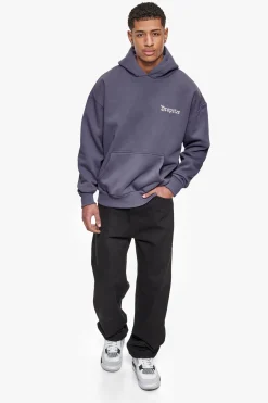 HEAVY OVERSIZE SMALL EMBO HOODIE GRANITE