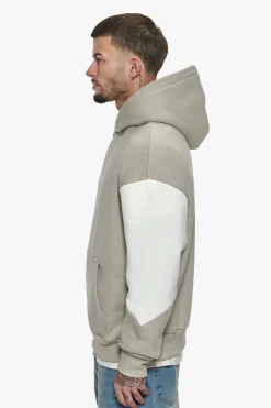 HEAVY OVERSIZE SPLIT COLOUR V2 HOODIE STONE