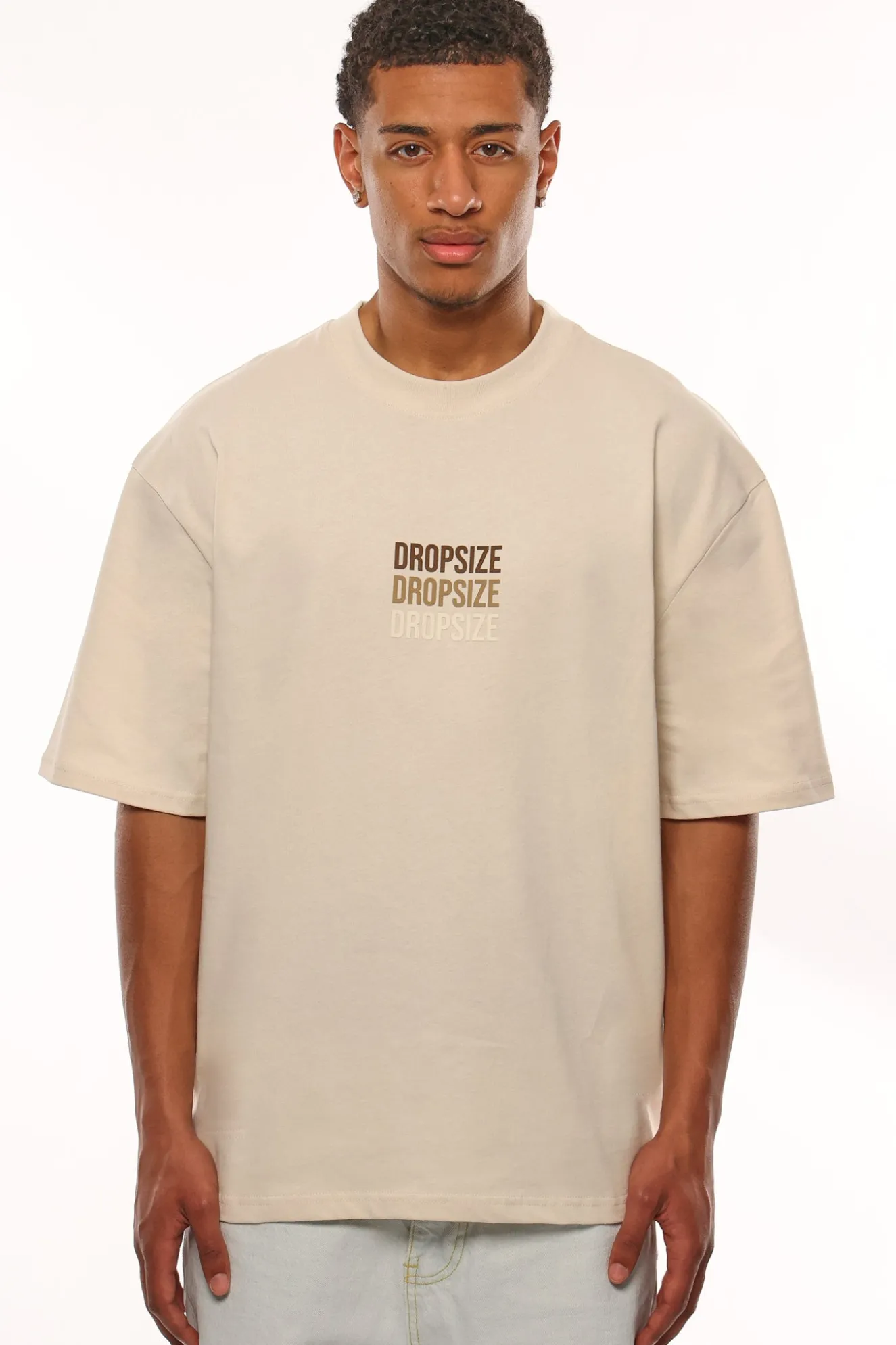 HEAVY OVERSIZE STAPLE LOGO T-SHIRT COCONUT MILK
