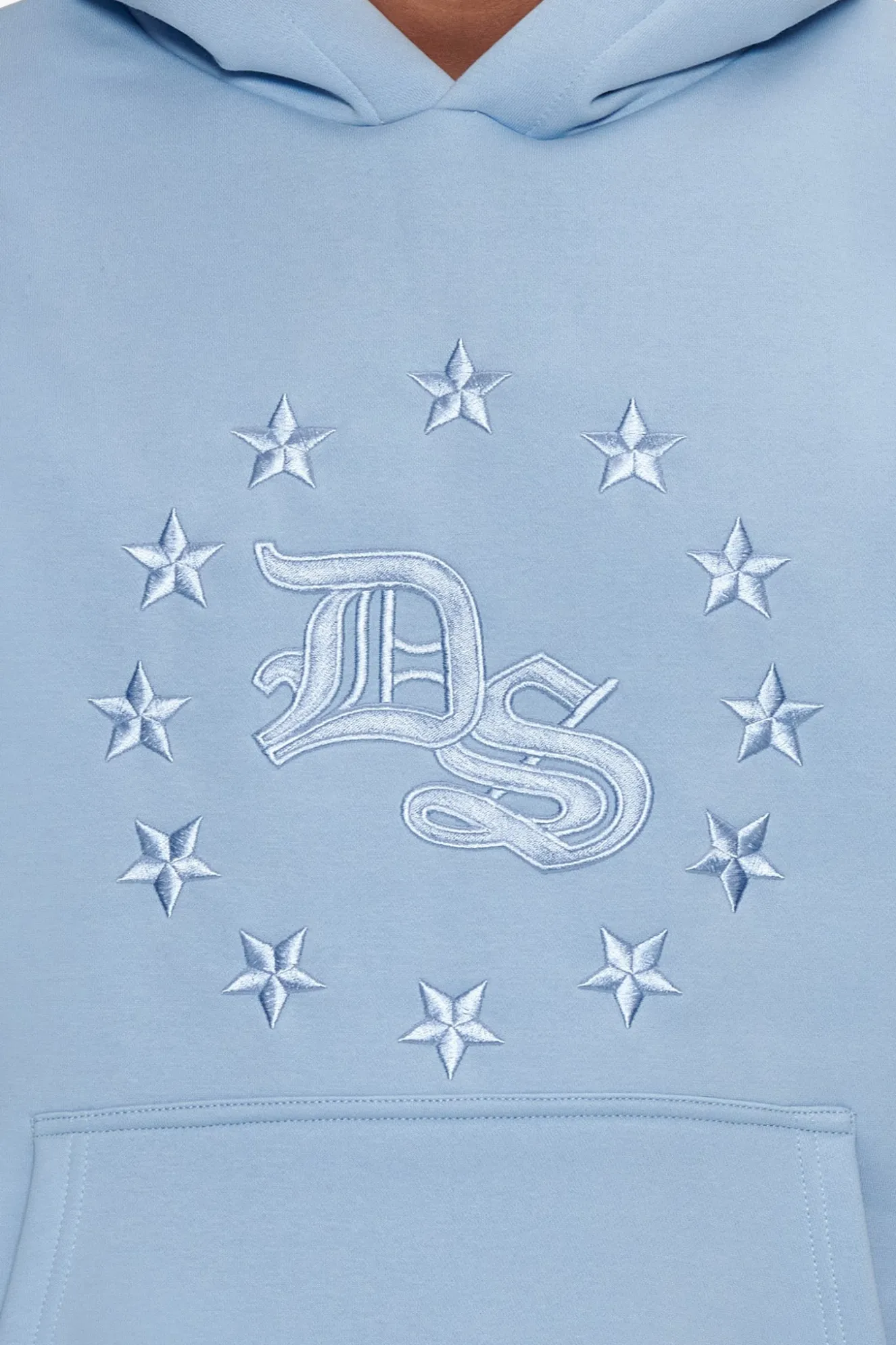 HEAVY OVERSIZE STAR CIRCLE HOODIE BABY BLUE