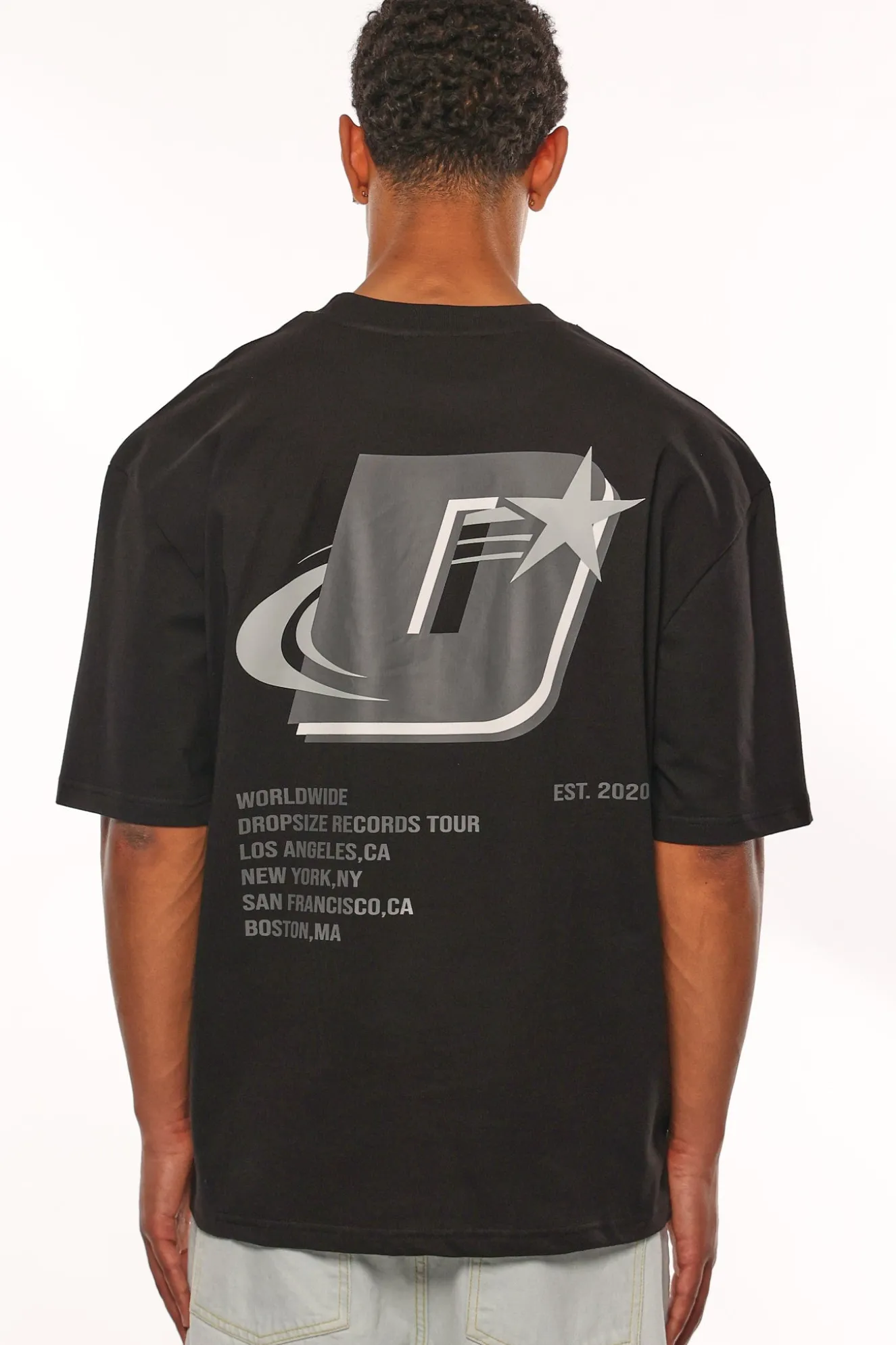 HEAVY OVERSIZE STAR LOGO T-SHIRT BLACK