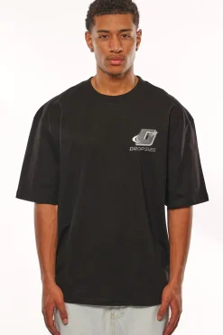 HEAVY OVERSIZE STAR LOGO T-SHIRT BLACK