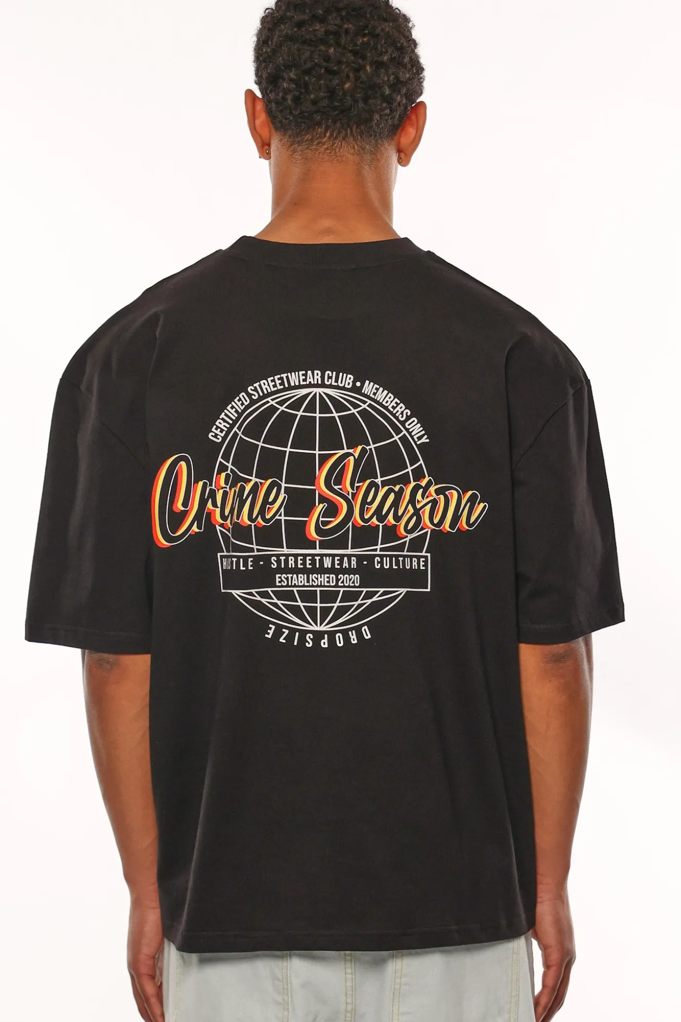 HEAVY OVERSIZE STREETWEAR CLUB T-SHIRT BLACK