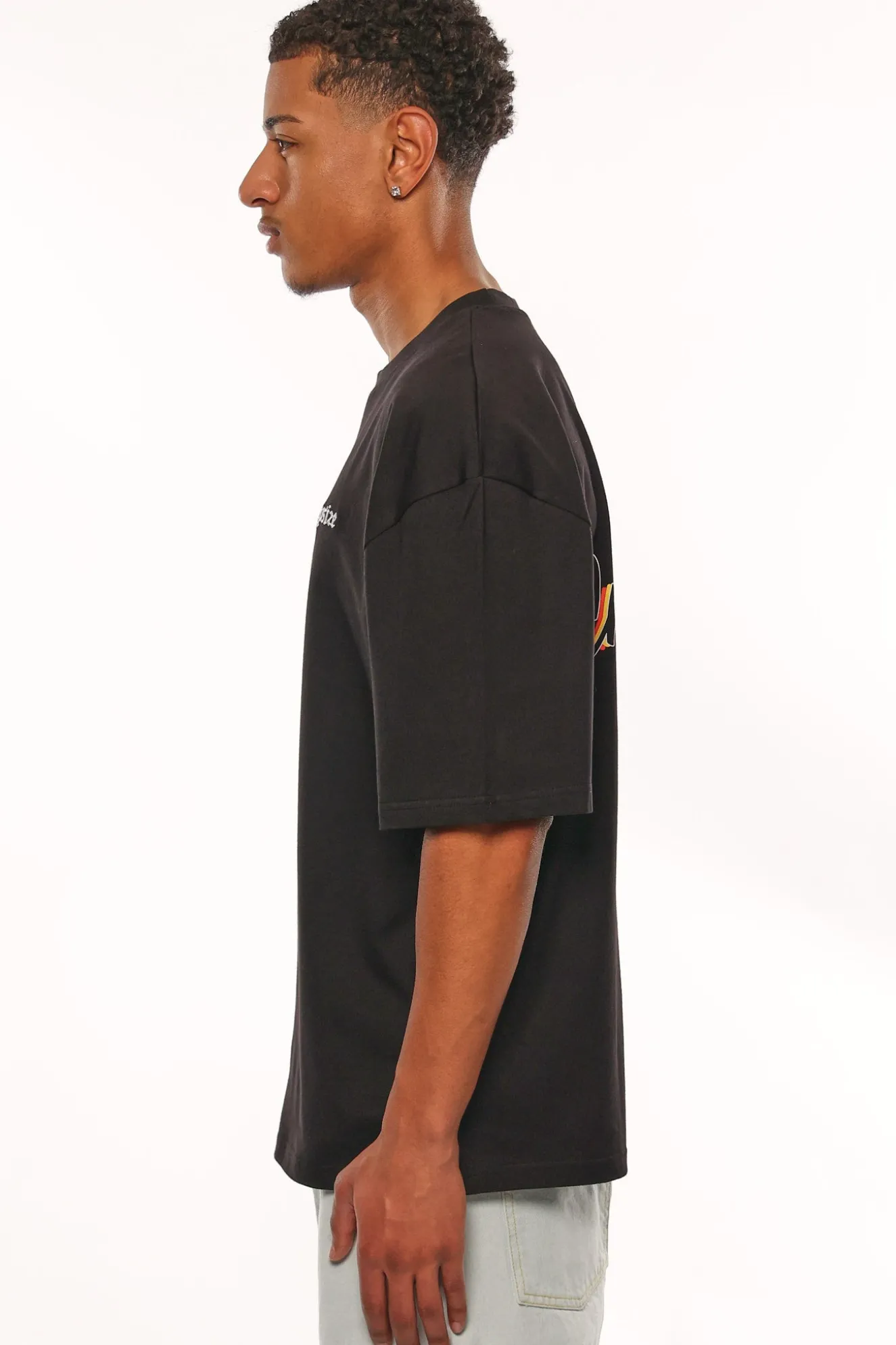 HEAVY OVERSIZE STREETWEAR CLUB T-SHIRT BLACK