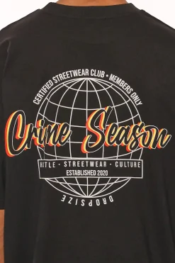 HEAVY OVERSIZE STREETWEAR CLUB T-SHIRT BLACK