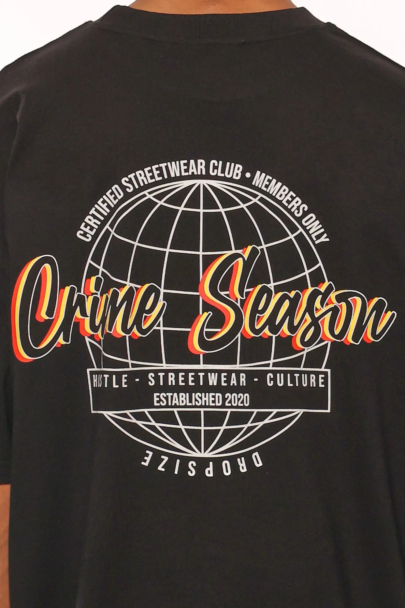HEAVY OVERSIZE STREETWEAR CLUB T-SHIRT BLACK