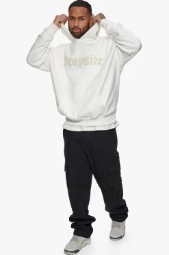 HEAVY OVERSIZE TERRY EMBO HOODIE CREAM