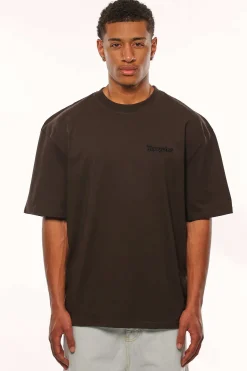 HEAVY OVERSIZE TRIPLE LOGO T-SHIRT WASHED BLACK