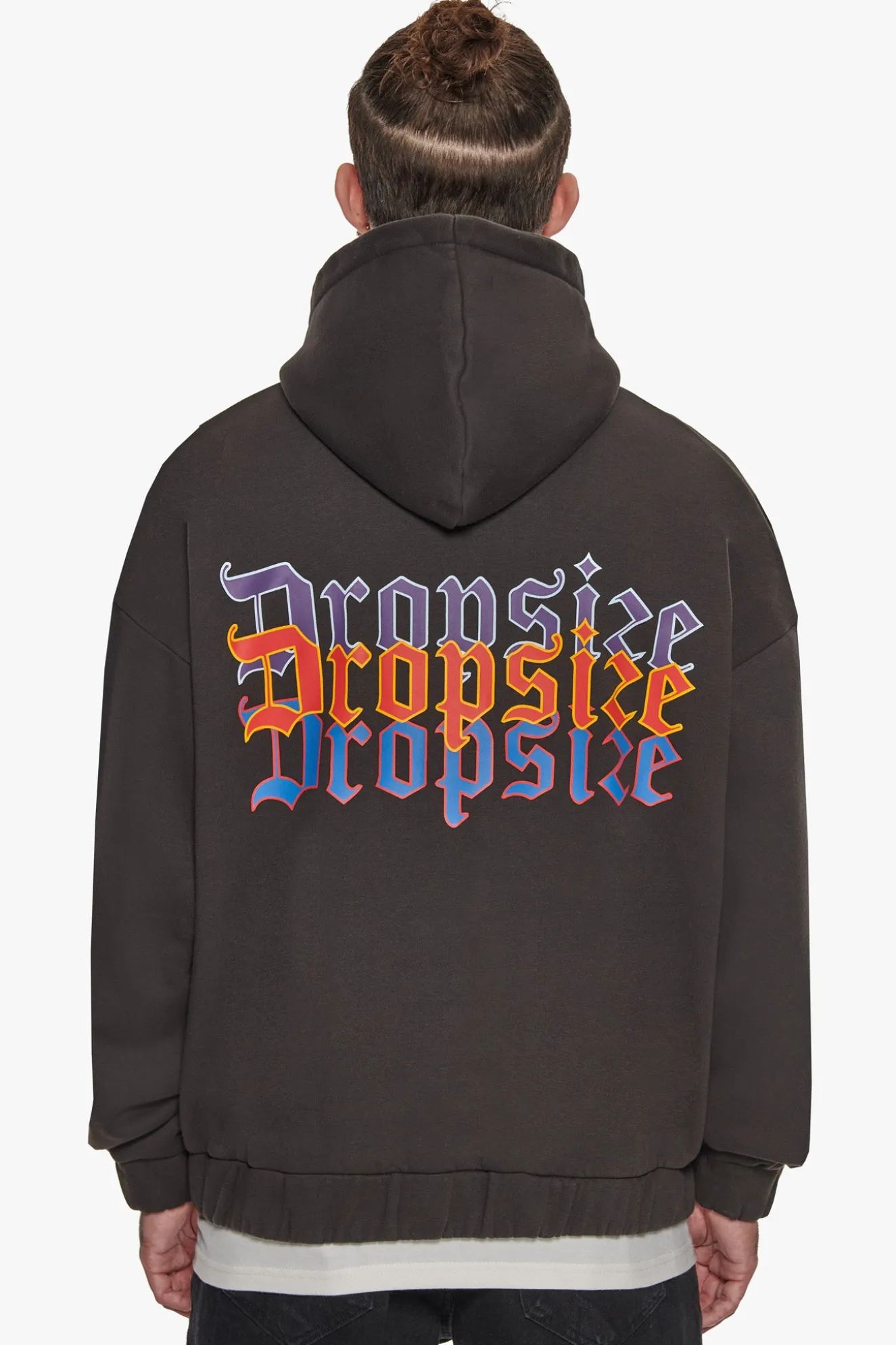 HEAVY OVERSIZE TRIPLE LOGO ZIP-HOODIE WASHED BLACK