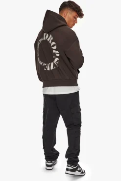 HEAVY OVERSIZE V2 CIRLCE HOODIE CHOCOLATE BROWN