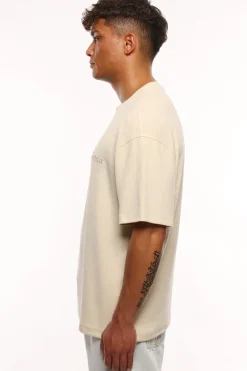 HEAVY OVERSIZE WAFFLE T-SHIRT BEIGE