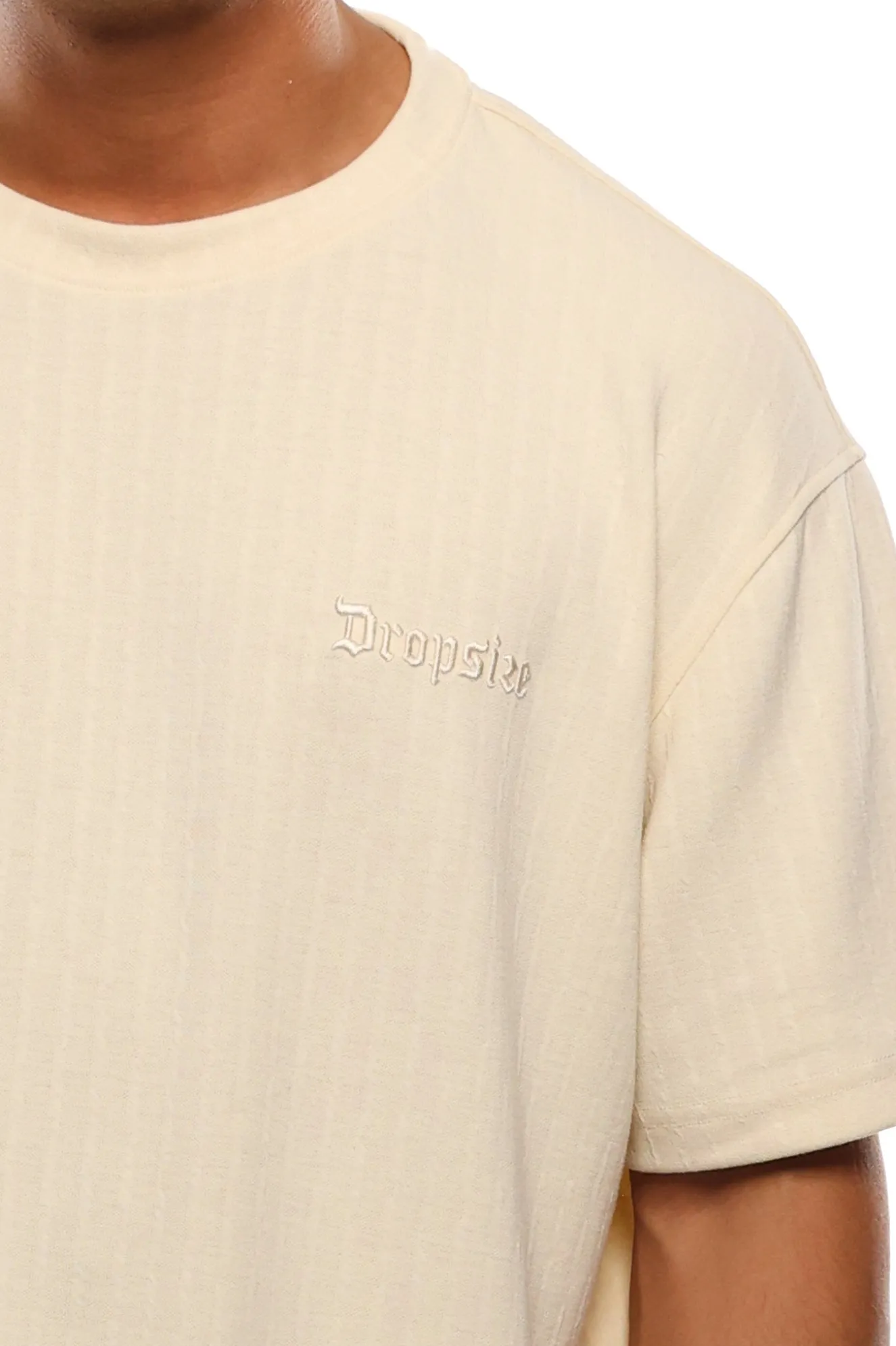 HEAVY OVERSIZE WAFFLE T-SHIRT BEIGE