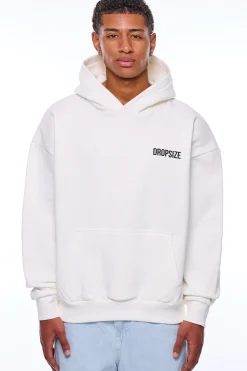 HEAVY OVERSIZE WRONG REALITY HOODIE CREAM WHITE