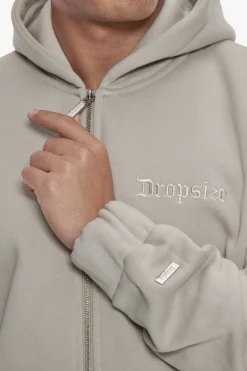 HEAVY OVERSIZE ZIP HOODIE PUMICE STONE