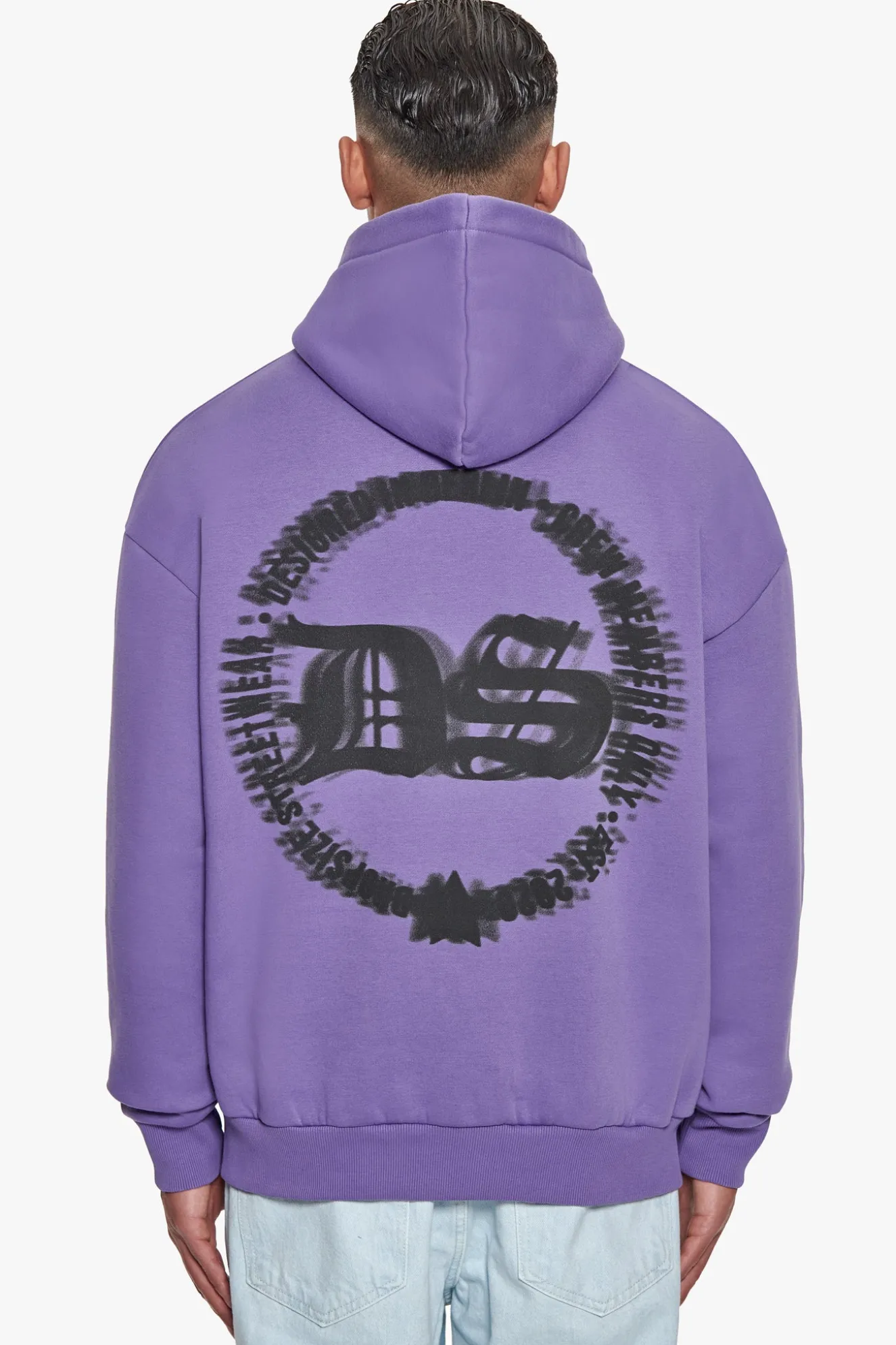 HEAVY OVERSIZED BLURRED LOGO HOODIE WASHED PURPLE