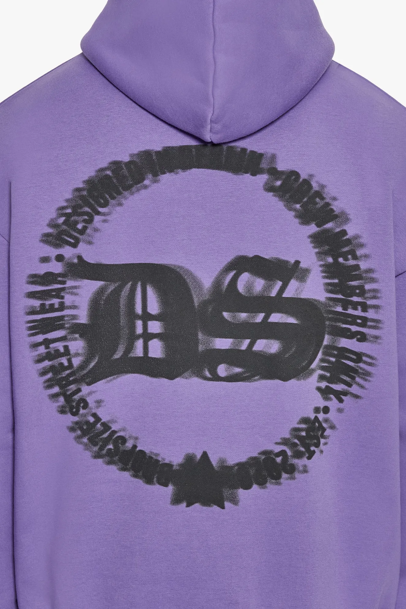 HEAVY OVERSIZED BLURRED LOGO HOODIE WASHED PURPLE