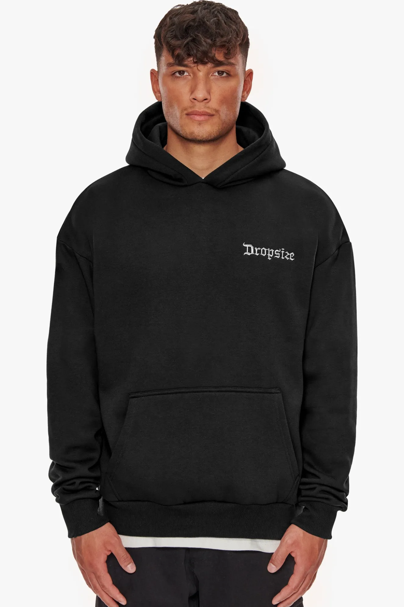 HEAVY OVERSIZED BROKEN HEART HOODIE WASHED BLACK