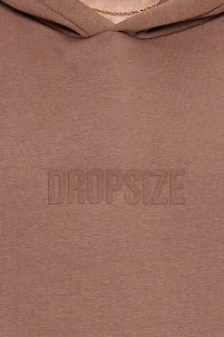 HEAVY OVERSIZED CENTER HD HOODIE BROWN