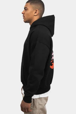 HEAVY OVERSIZED CREW LOVE HOODIE BLACK